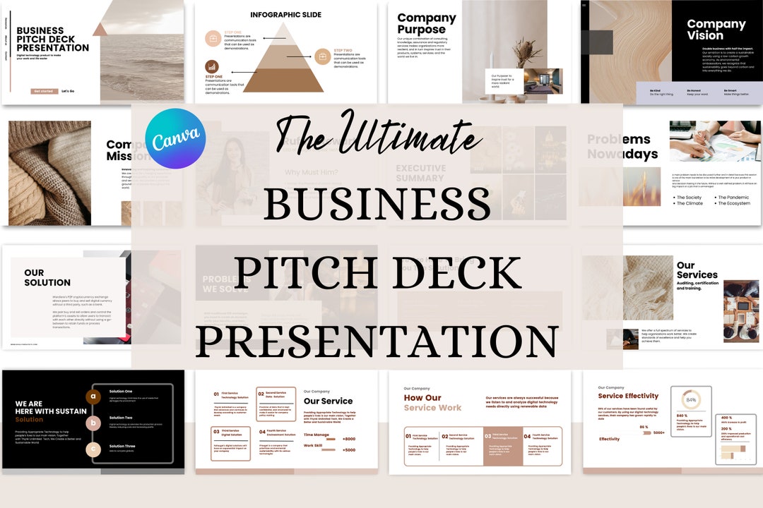 Modern Editable Pitch Deck | Minimalist Canva & Powerpoint Business ...