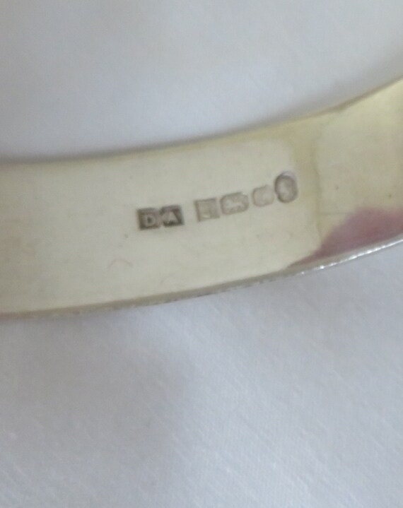 Solid Sterling Silver hinged bangle - full floral… - image 6