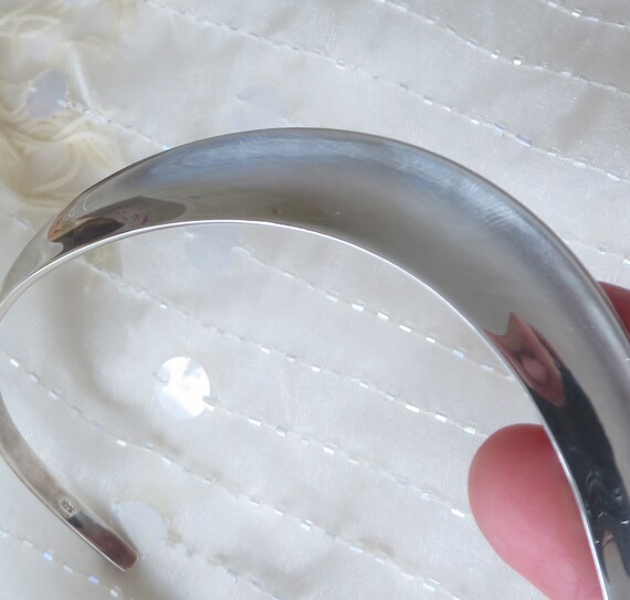 Solid Sterling Silver Torque collar necklace - co… - image 4