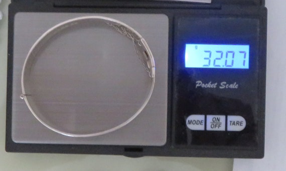 Solid Sterling Silver hinged bangle - full floral… - image 10