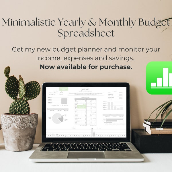 Yearly & Monthly Budget Spreadsheet - Apple Numbers, Budget planner, finances planner for iPhone, iPad, Mac and MacBook, That Girl Planner