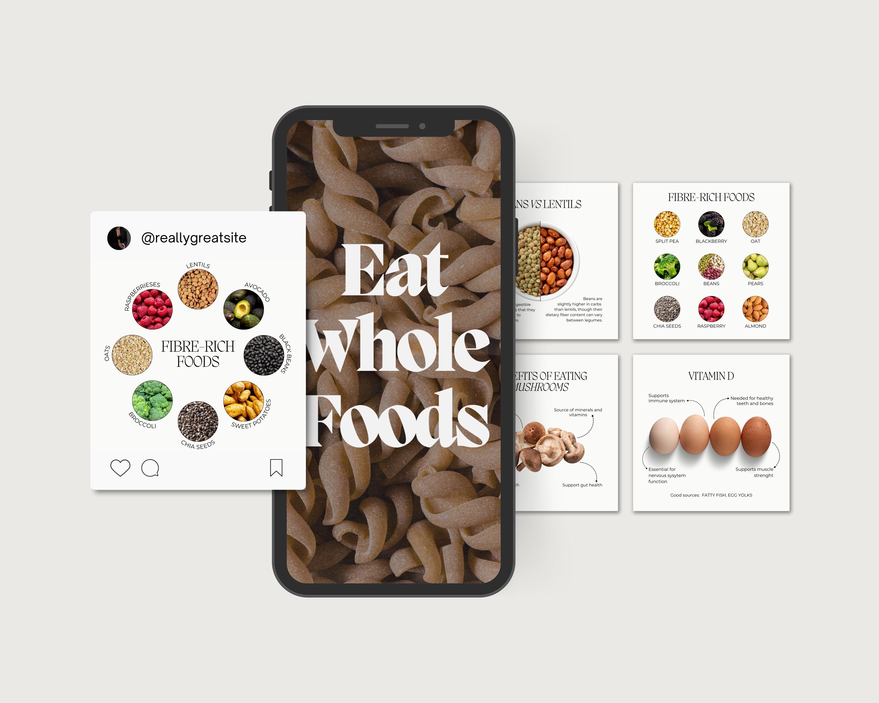 Nutrition Coach Instagram Templates: Health & Wellness Social Media ...