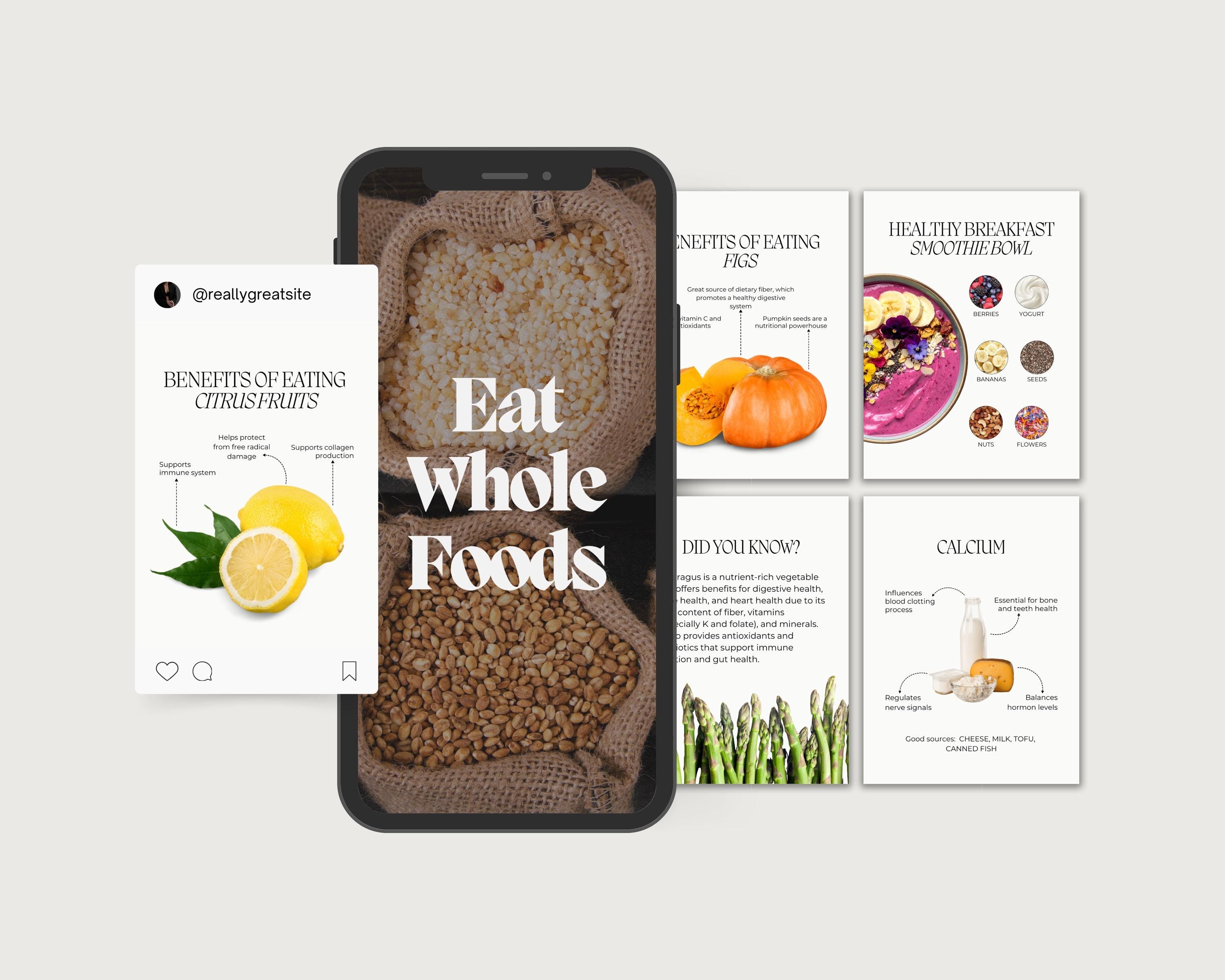 Nutrition Coach Instagram Post Templates | Health & Wellness (canva ...