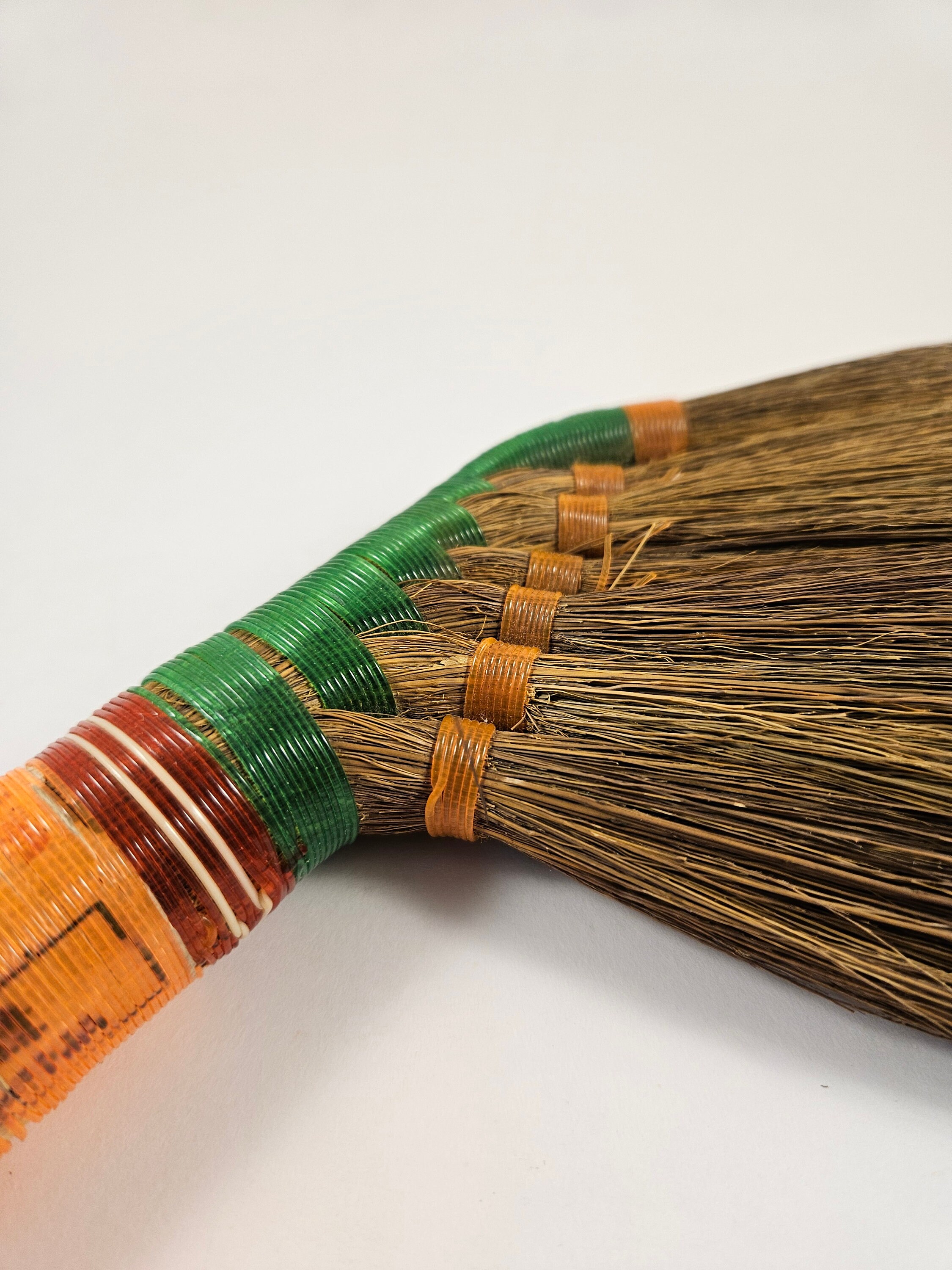 Vintage Asian Hand Broom, Unique Hand Crafted Whisk Broom, Short