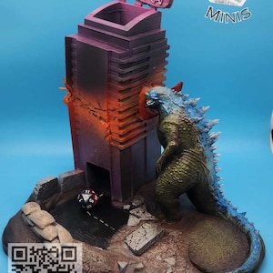 Madzilla! Dice Tower | Black Blossom Games | 3D Printed Dice Tower | PLA+ Plastic Filament | TTRPG | DnD Dice Roller | Pathfinder