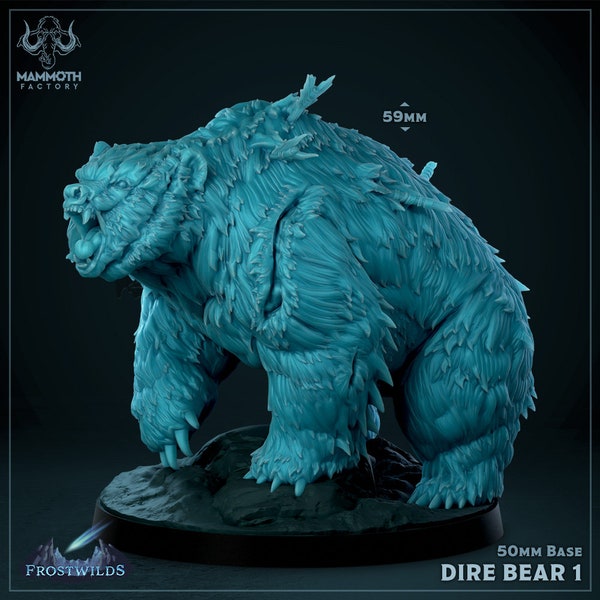 Dire Bear | Mammoth Factory | 3D Printed Minis | Tough Resin | TTRPG | DnD Minis | Pathfinder | Dungeons and Dragons