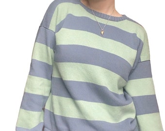 Machine Knitting Pattern Striped Jumper
