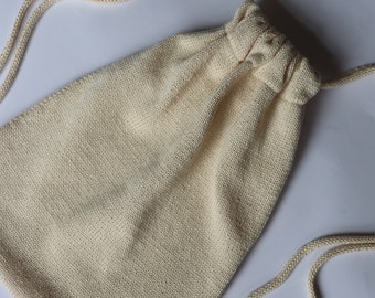 Machine Knitted Drawstring Bag Cotton