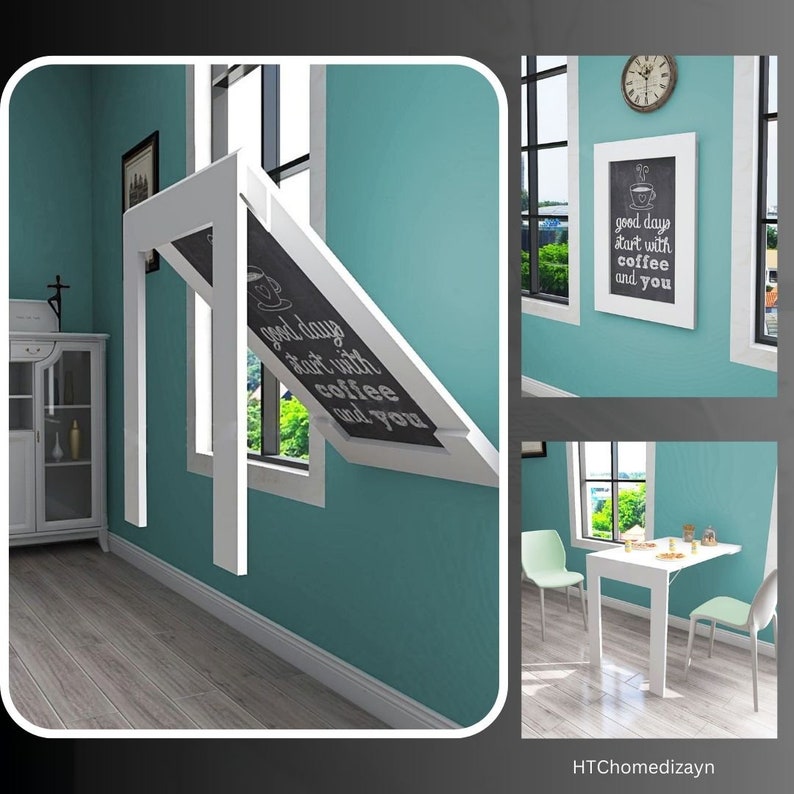 Wall Mounted Murphy Table Foldable Kitchen Table Table Etsy Australia