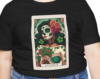 Camiseta con la carta de lotería La Patricia - Camiseta con calavera