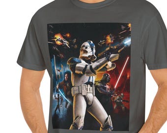 スター・ウォーズ バトルフロント II ユニセックスTシャツ、ゲーマーTシャツ、SFファンシャツ、オタクへのギフト、映画鑑賞用アパレル、コスプレ衣装
