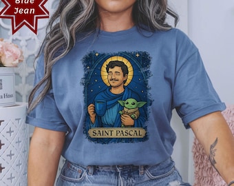 Saint Pascal mit Grogu Vintage T-Shirt, Mandalorian Tee, Saint Pascal Shirt, Unisex Top, Grogu Fan Bekleidung