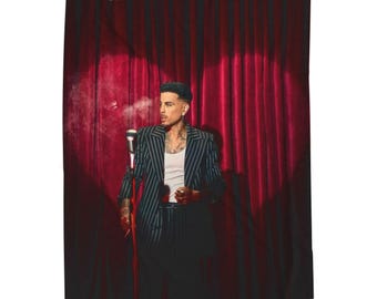 Rauw Alejandro Velveteen Plush Blanket - Cosa Nuestra Album Cover, Rauw Alejandro Fans, Soft Fleece Throw, Bedroom Decor, Cozy Home Accent