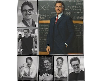 Manta de peluche de Pedro Pascal: manta de terciopelo con collage, regalo para fans