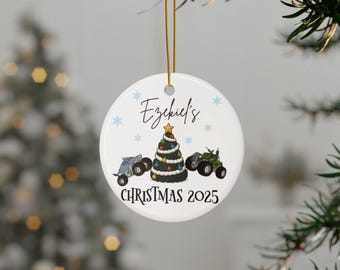 Personlig monstertruck-juldekoration: Däckträdsminne, anpassat namn 2025