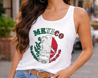 Mexiko Tank Top | Mexikanische Flagge Shirt | Vintage Shirt für Männer und Frauen Vaterländisches Mexiko Shirt | Hispanic Erb Outfit