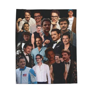 Pedro Pascal Plush Blanket: Celebrity Collage Throw, Cozy Fan Gift