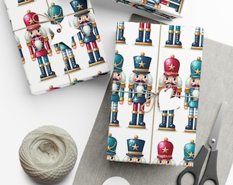 Nutcracker Christmas Wrapping Paper Rolls - Festive Holiday Gift Wrap