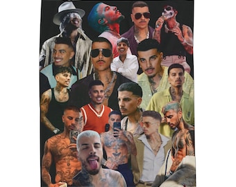 Rauw Alejandro Plush Blanket: Celebrity Collage Throw