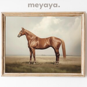 Vintage Horse Oil Painting: Equestrian Fine Art Print (Digital Download)