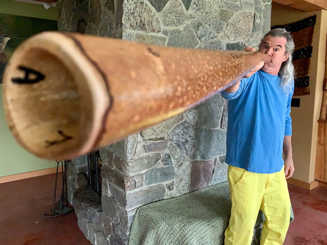 Natural Bark Didgeridoo, Key of A, 61 Inches Long Etsy