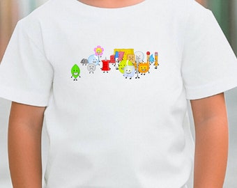 BFDI T-Shirt Battle For Dream Island Cartoon T-Shirt Birthday Gift for Kids T-Shirt BFDI Characters Battle For Dream Island T-Shirt Cartoon