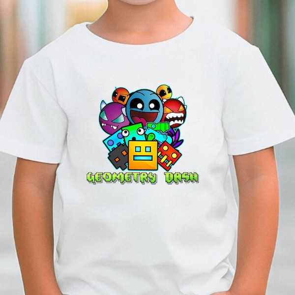 Geometry Dash T-Shirt for Kids Geometry Dash Birthday Gift For Kids Gaming T-Shirt Geometry Dash Clothing Geometry Dash Characters