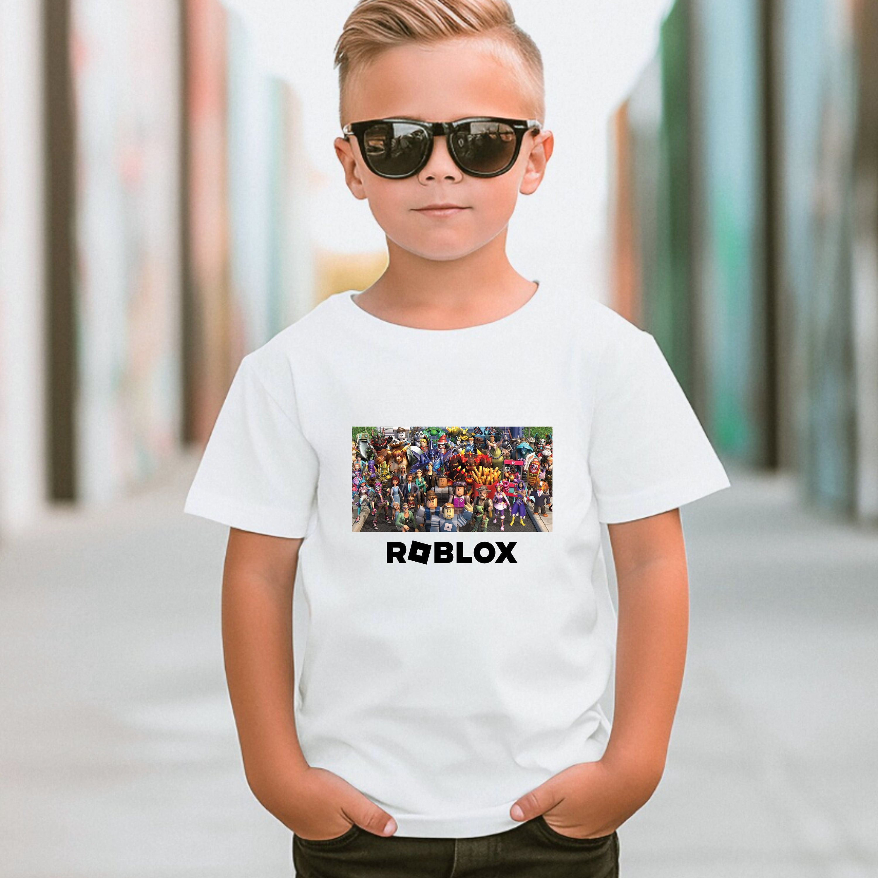 Roblox Characters In Space Kid's Black T-Shirt Short Sleeve Gamer's Te —  Vanilla Underground