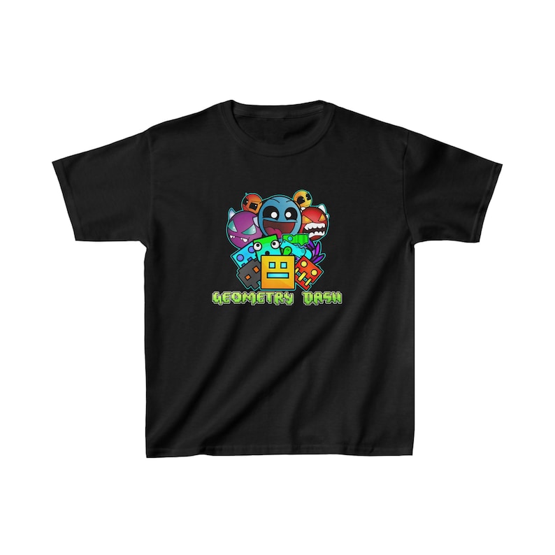Geometry Dash T-Shirt for Kids Geometry Dash Birthday Gift For Kids Gaming T-Shirt Geometry Dash Clothing Geometry Dash Characters image 3