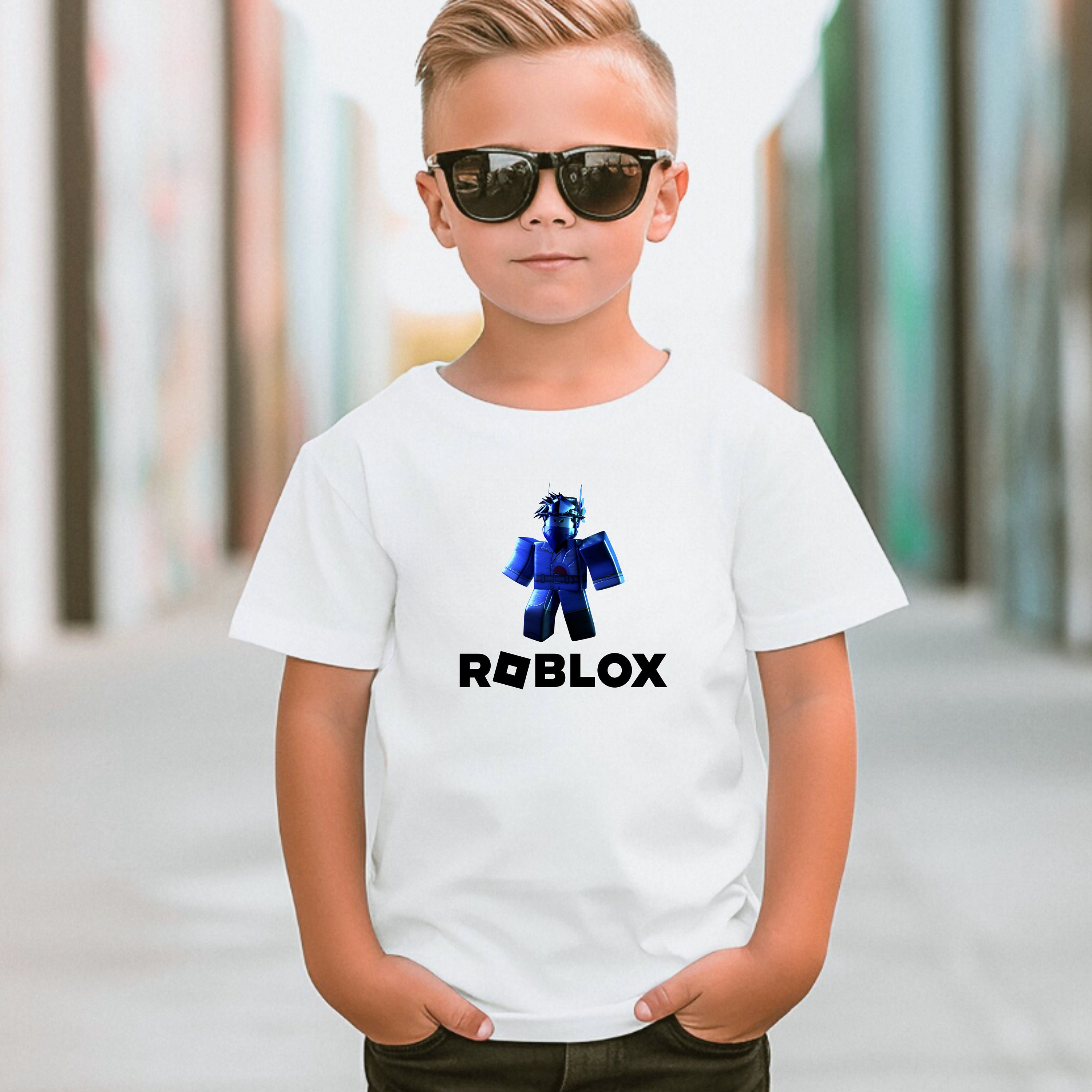 Roblox T-shirt Kids Unisex Tee Roblox Character Gaming T-shirt 