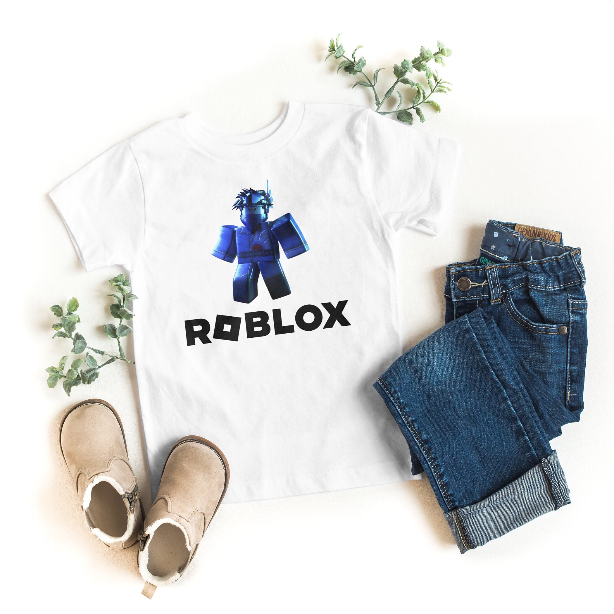 Roblox Face 12 Boy Character T-Shirt, Children Costume Shirts, Kids Outfit  ~