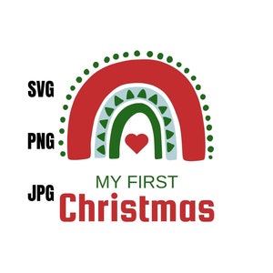 My First Christmas SVG File, 1st Christmas Svg, Babies first Svg, christmas shirt svg, Christmas words svg, cricut cut file, xmas shirt