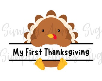 Baby's First Thanksgiving Turkey SVG, Cricut Clipart (Digital Download)
