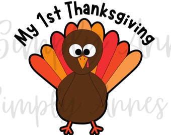 Baby's First Thanksgiving Turkey SVG, Cricut, Clipart (Digital Download)