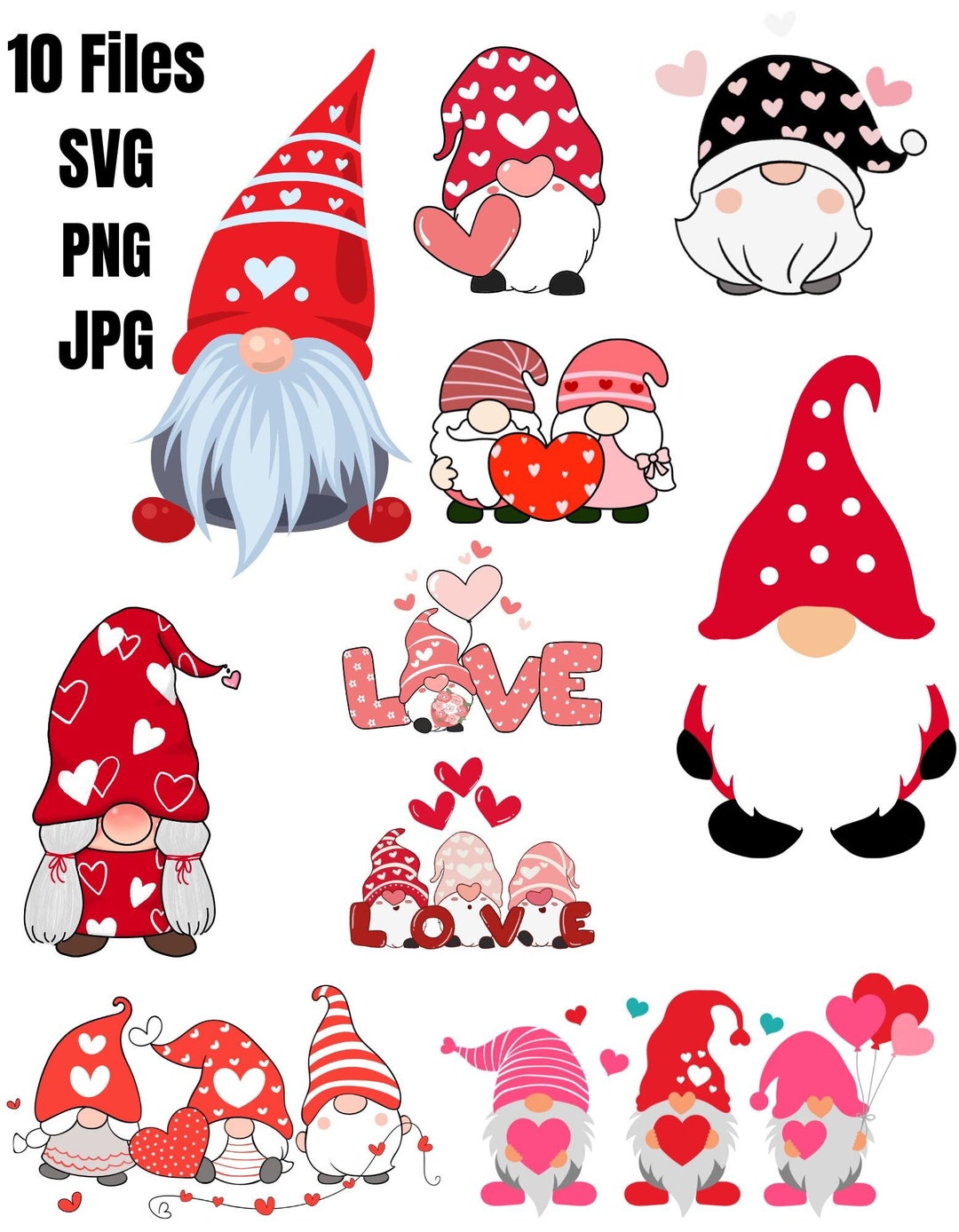 Valentine Gnome SVG Laser, Valentines Gnomes Svg Bundle, Gnomes Clipart ...