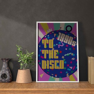 Unique Home deco with our 90&#39;s Nostalgia Digital Print - Best Disco Wall Art, Wall deco