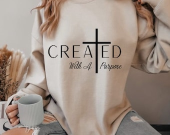 Created With a Purpose PNG SVG PDF, Self Love Svg, Christian Svg, Svg, Christian Svg, You Matter Svg, Religious Svg, Faith Svg, Jesus Svg