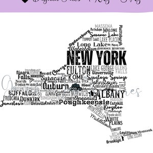 New York PNG, SVG I  New York map svg I New York cities svg, png I ny svg, png I ny cut file I NY sign I New York Map Shirt