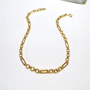 Link chain choker necklace for women stack 18k Gold plated Stainless Steel dainty waterproof none tarnish boho trendy style gift for her