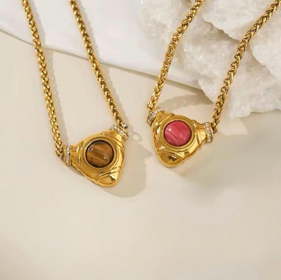 Collier Ancien Plaqué Or - Marque FIX - Pendentif - Très Bon état