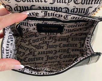 Juicy Couture Small Black Gothic Logo Fancy Flap Crossbody