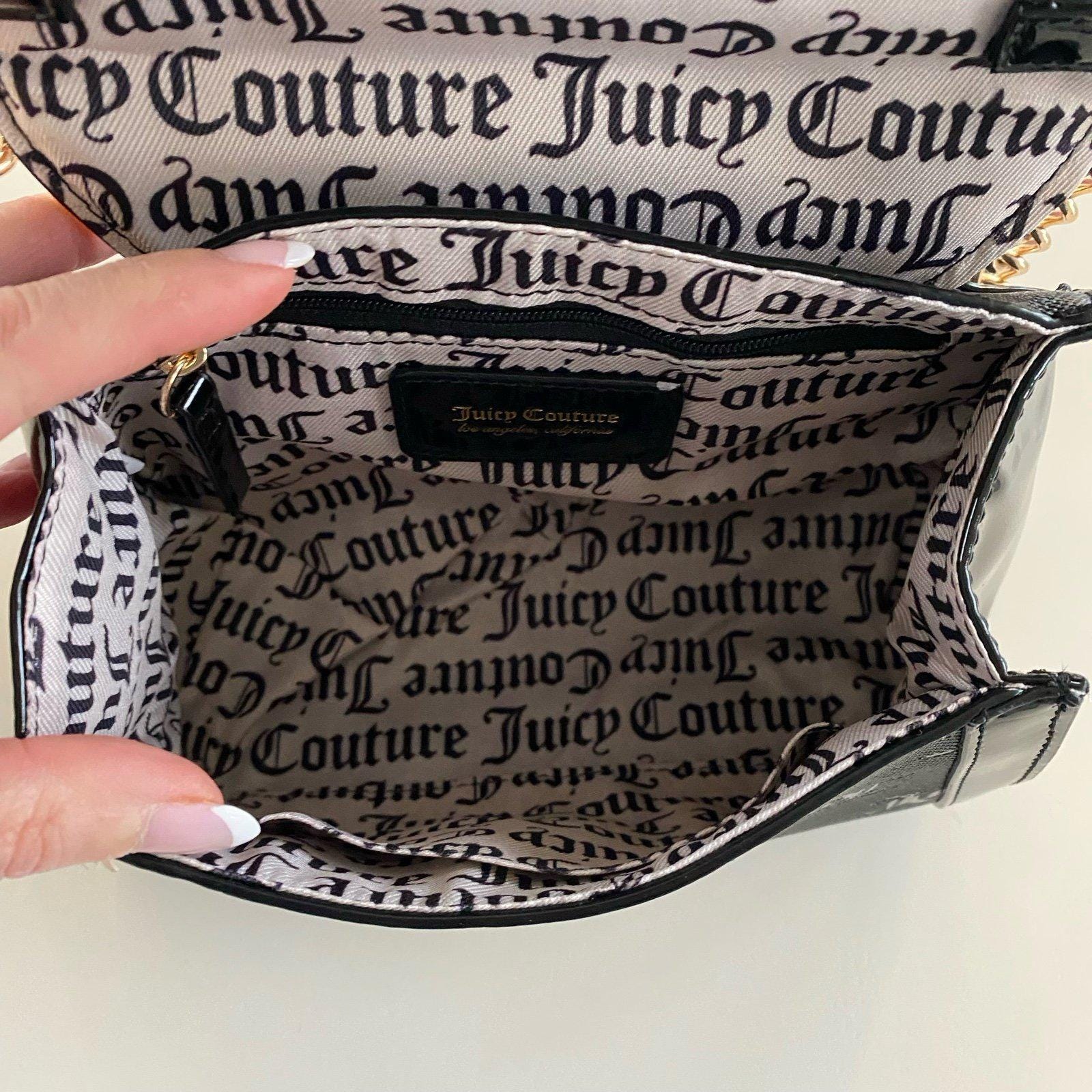 Juicy Couture Small Black Gothic Logo Fancy Flap Crossbody Juicy Couture Small Black Gothic Logo Fancy Flap Crossbody