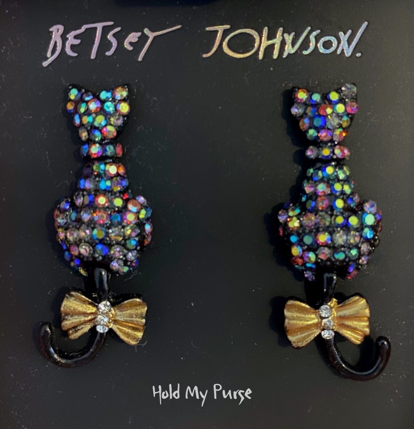 Cat Jewelry For Women Betsey Johnson Cat Earrings Gold Tone