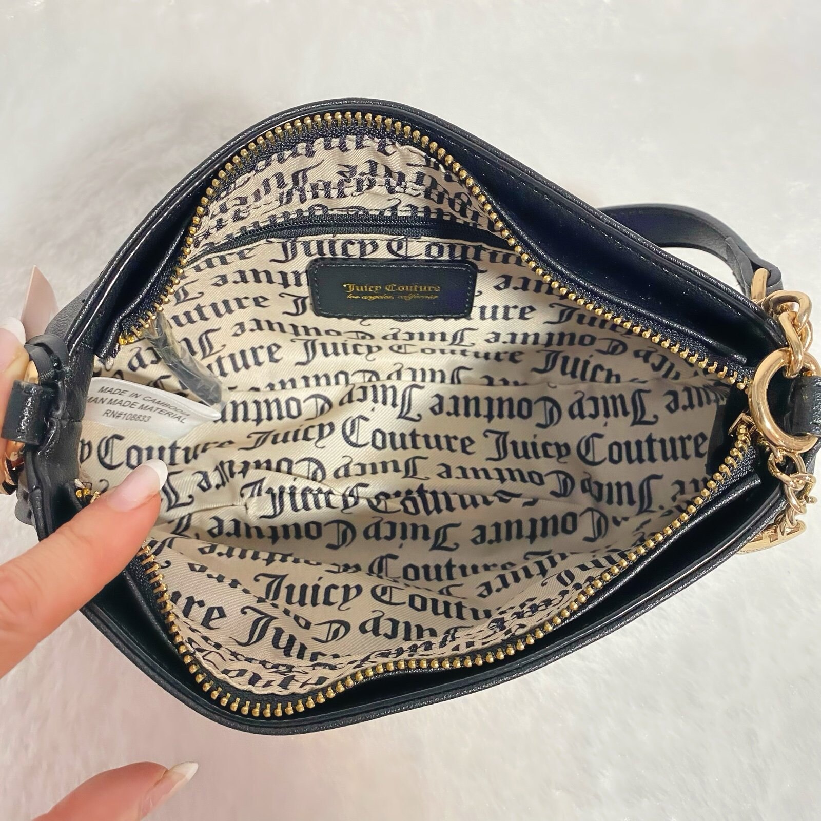 Juicy Couture Black Licorice With Rhinestone Logo Be Classic Juicy Couture Black Licorice With Rhinestone Logo Be Classic