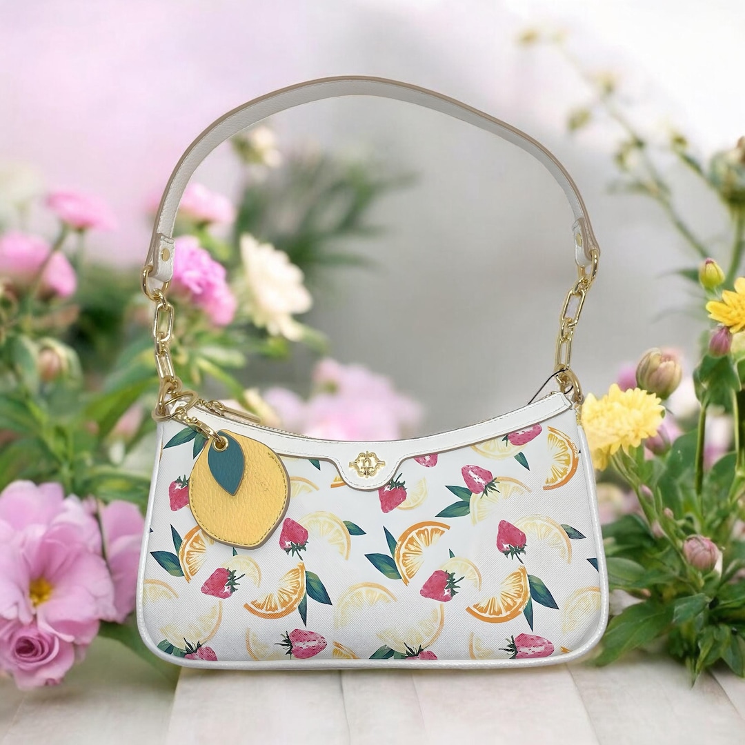 Nanette Lepore Juicy Fruit Slice Handbag With Lemon Keychain