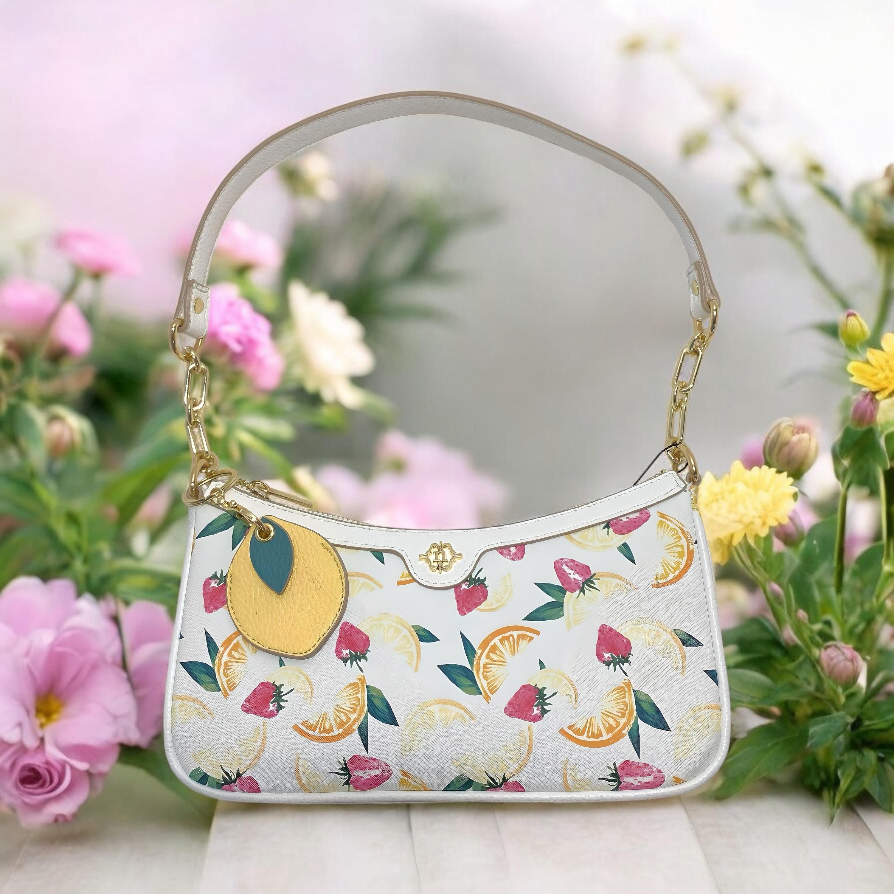 Nanette Lepore Juicy Fruit Slice Handbag With Lemon Keychain