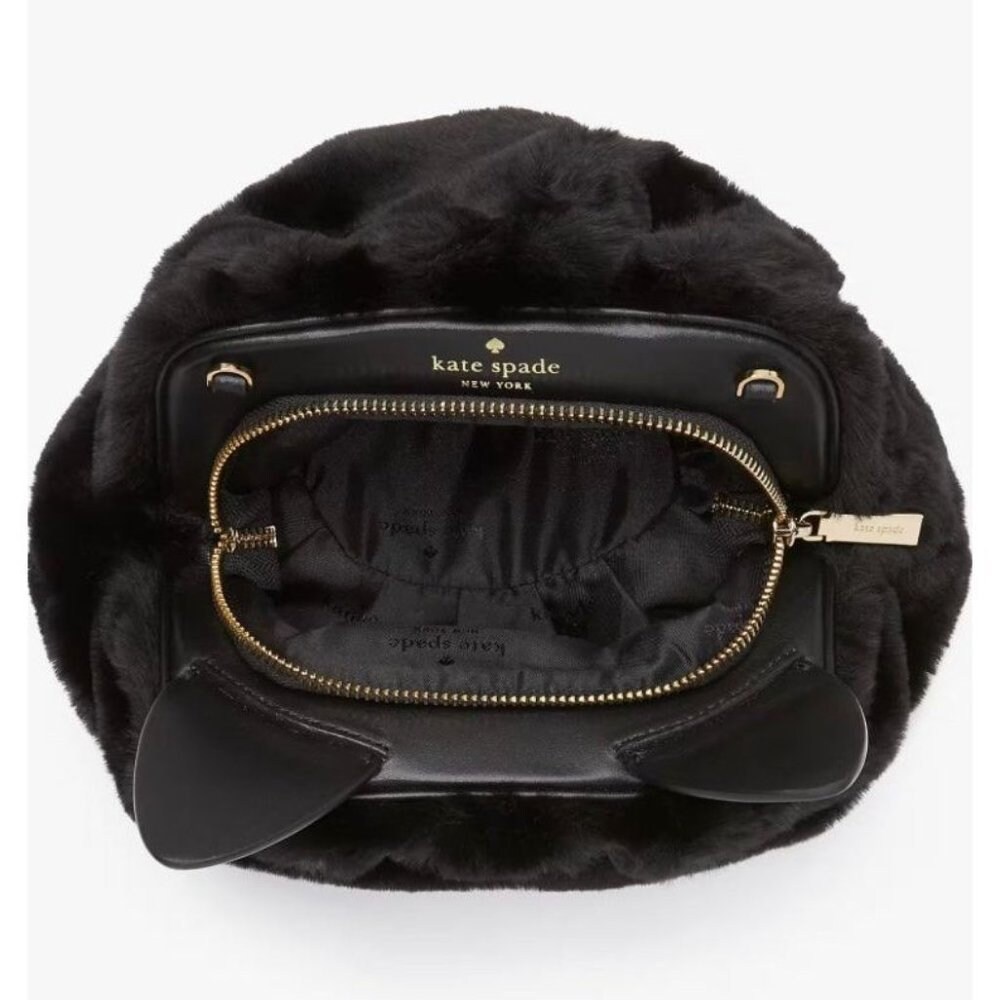 Kate Spade Purse Pitch Purrfect Faux Fur Black Cat Bag New Etsy