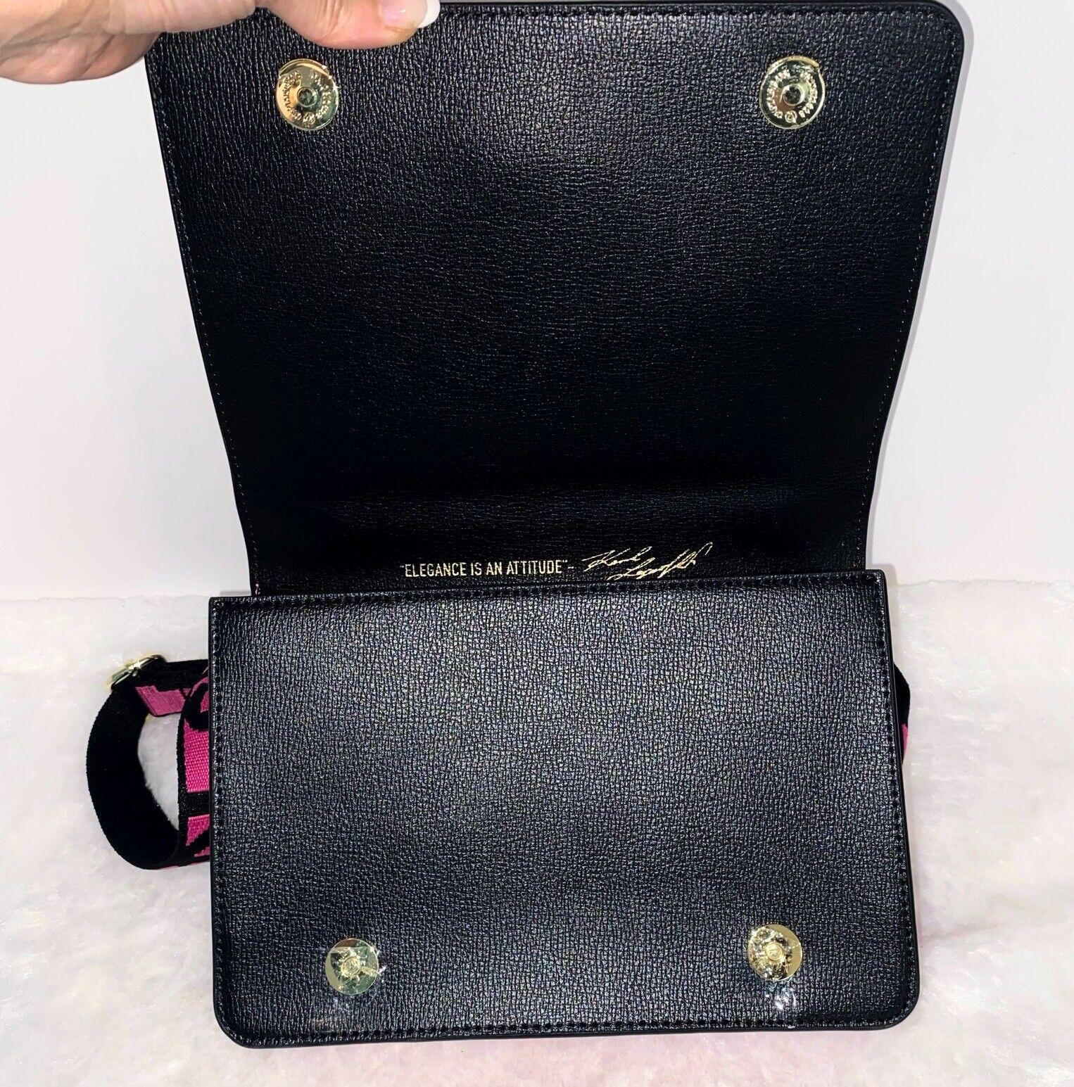 Karl Lagerfeld Paris Simone Black Leather Crossbody Multi Color