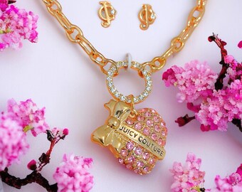 Juicy Couture 3-in-1 Heart Charm Watch Gift Set | Blush Pink & Gold Juicy Couture Silver Tone Hanging Charm Watch . Brand New In  main image 3