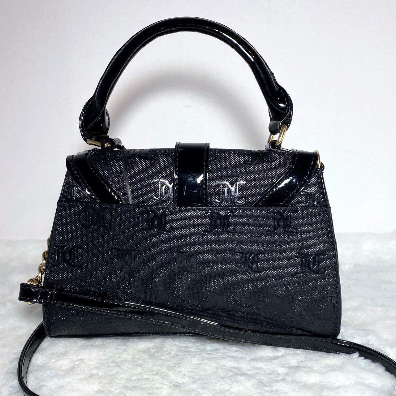 Juicy Couture Small Black Gothic Logo Fancy Flap Crossbody